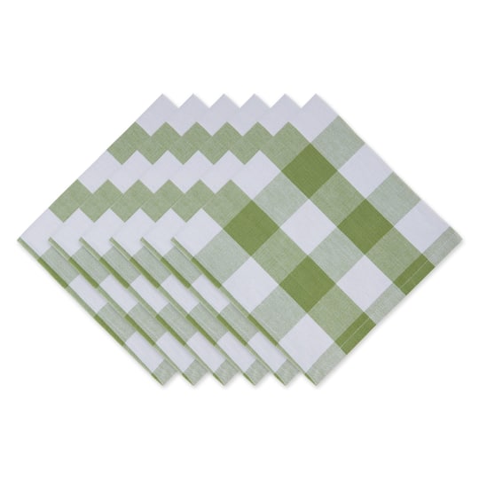 DII® Buffalo Check Oversized Napkin, 6ct. in Green/White | 20" x 20" | Michaels®